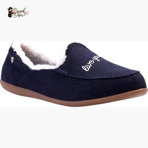 Wool-Blended Slippers with Faux Shearling Lining and Slip-Resistant Sole